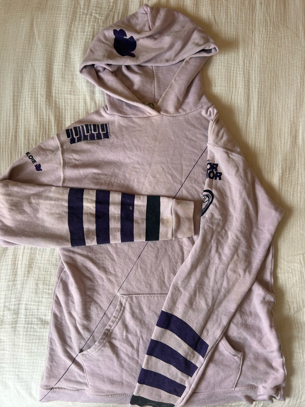 Free City Supershop Vintage Hoodie Sweatshirt - Dusty Purple with Navy Accents